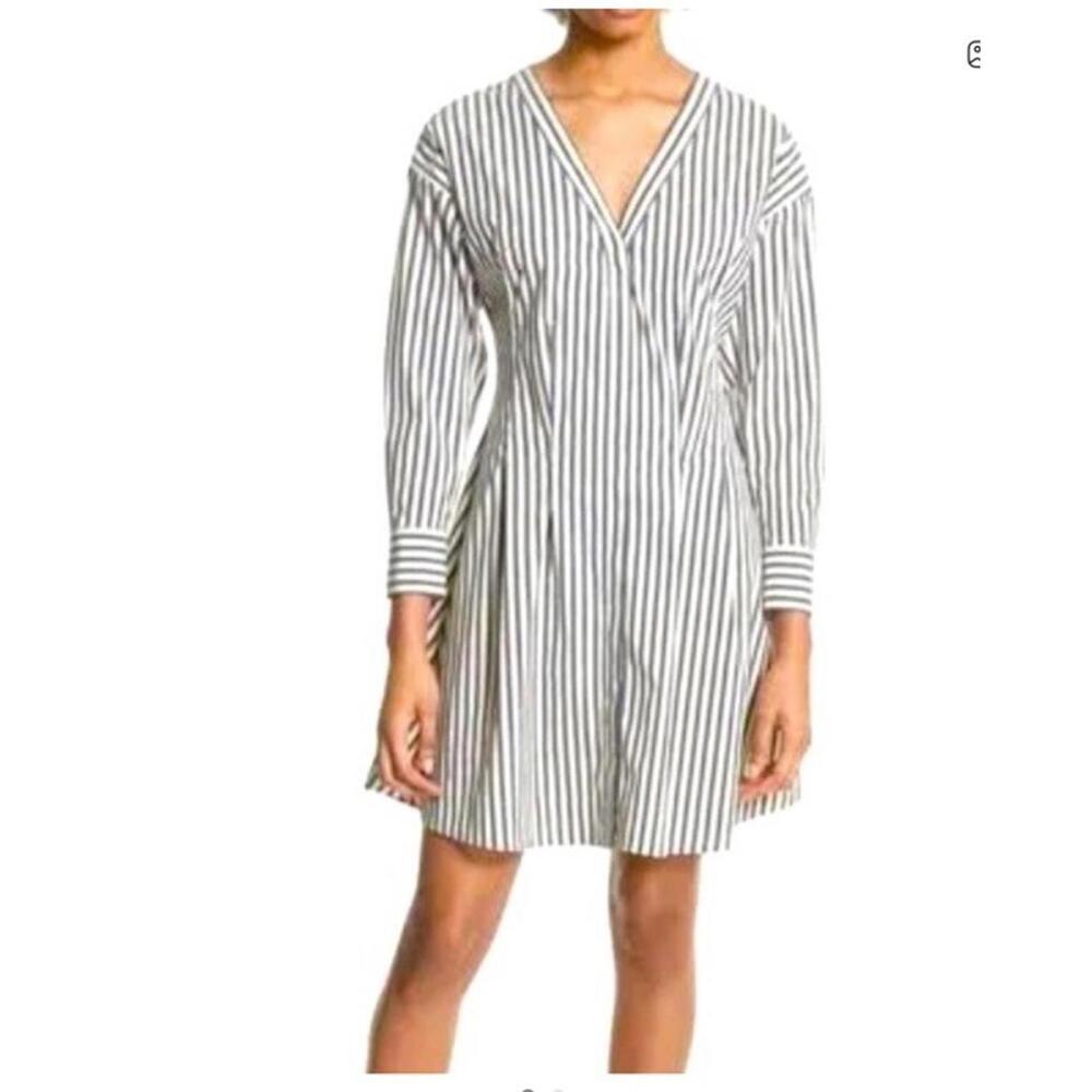 Theory Bryson Striped Darted Buttondown Dress Size 4 NWOT
